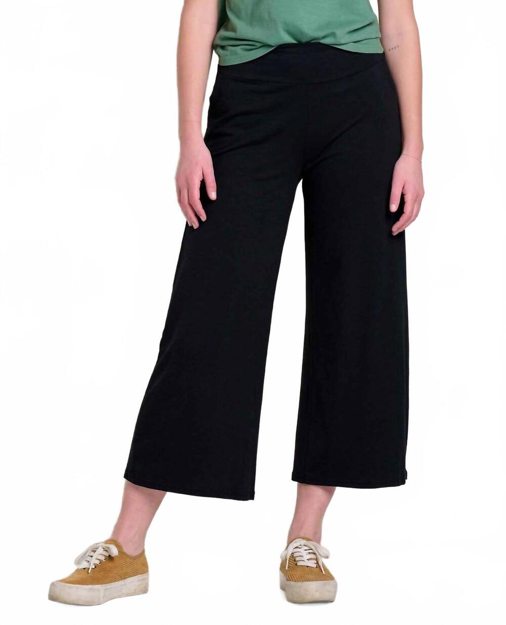 NEW TOAD&CO chaka wide leg pants in black texture